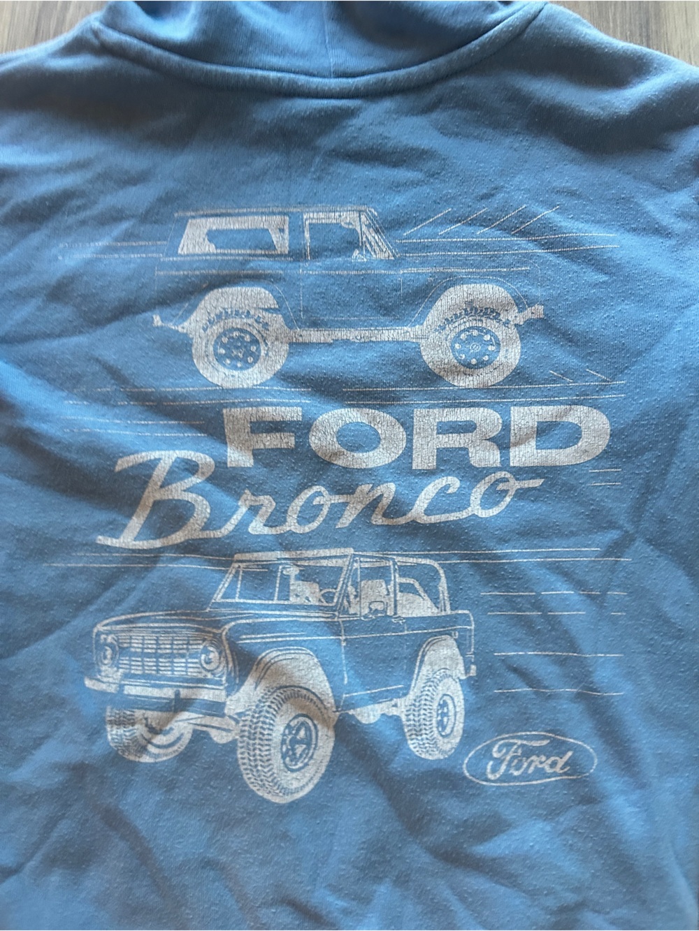 Kids Ford Bronco Light Blue Pullover Hoodie - Picture 3 of 5